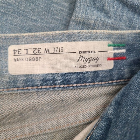 Women's Diesel Myguy Relaxed Boyfriend Distressed Destroyed Jeans Sz W32 L 34 - Picture 7 of 10